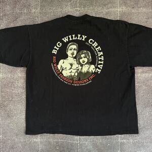Men's Willy Chavarria Big Willy Creative Fashion Designs Black T Shirt Tee Sz L
